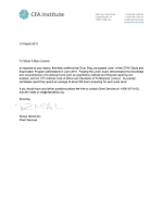 CFA Confirmation Letter